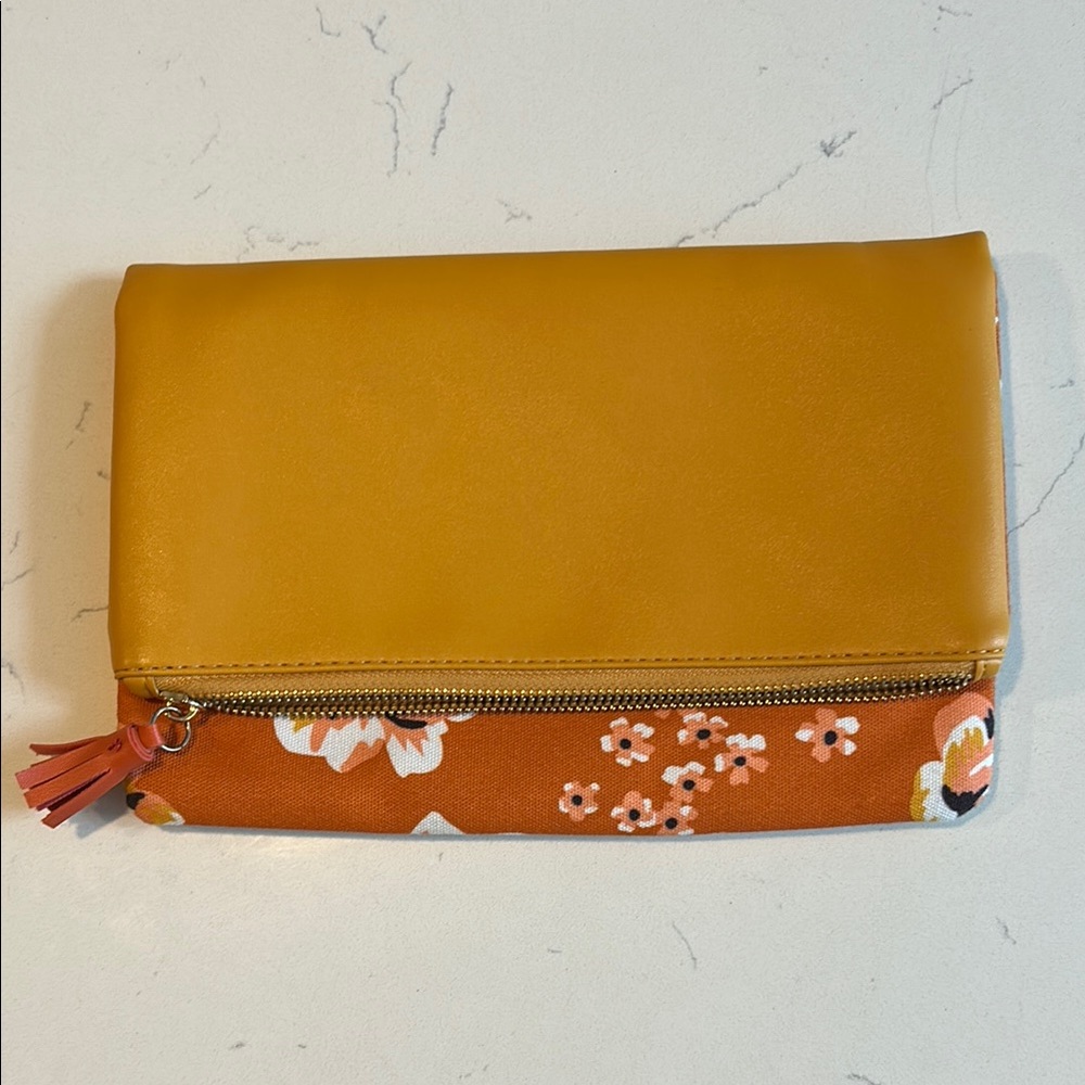 Rachel Pally Floral Canvas and Leather Floral Print Clutch